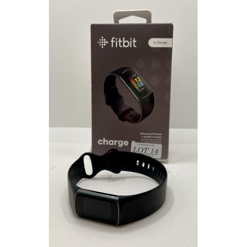 14 - BOXED FITBIT CHARGE 5 ACTIVE FITNESS AND HEALTH TRACKER - WITH CHARGER - SLIGHT PREVIOUS USEAGE