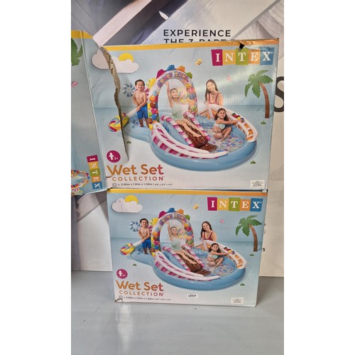 214 - 2 X BOXED INTEX WET SET COLLECTION PADDLING POOLS - 2.95M X 1.91M X 1.3M