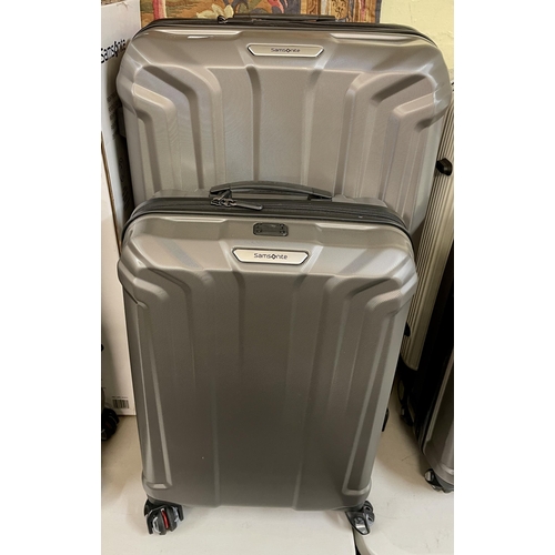 183 - SAMSONITE ENDURE 2 PIECE HARDSIDE SPINNER SUITCASE SET - LARGE/CABIN - SILVER GREY - (NB: EXPANDING ... 