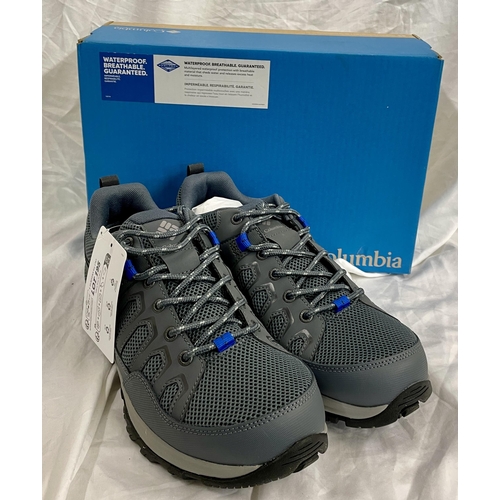 195 - BOXED PAIR OF COLUMBIA MENS WATERPROOF SHOES - THE GRANITE TRAIL - UK8 GREY