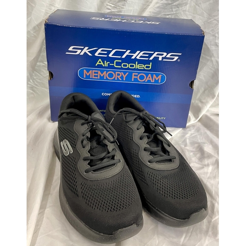 197 - BOXED PAIR OF SKECHERS SKECH LITE TRAINER - UK12 - BLACK