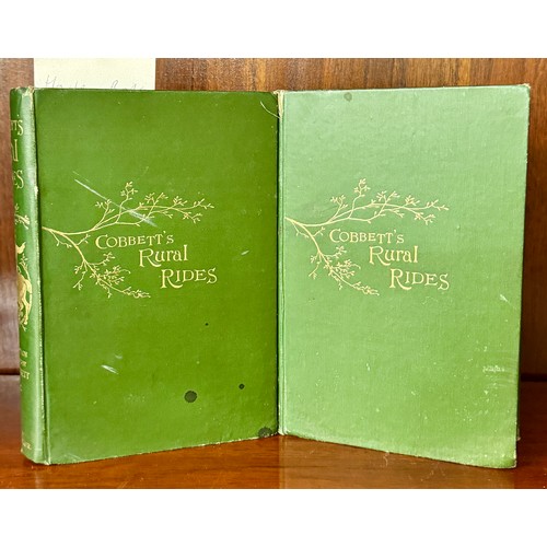 445 - COBETT.W - RURAL RIDES 1821-32 - LONDON REEVES AND TURNER 1885, X2 VOLS - H/B, GREEN COVER WITH GILT... 