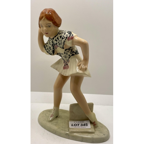 345 - GOLDSCHEIDER MYOTT GIRL WITH BOOK LISTENING POSE - MARKED ?808? ES TO BASE