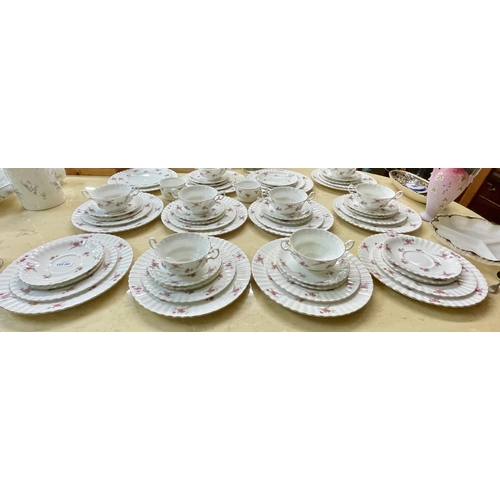 385 - X55 PIECE RICHMOND BONE CHINA ROSE TIME DINNER SERVICE INCL, PLATES, CUPS, SAUCERS, MILK, SUGAR ETC.... 