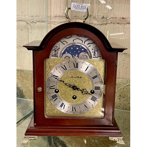 435 - LONDON CLOCK COMPANY CARRIAGE CLOCK WITH CLAW BRACKET FEET AND LUNAR DIAL - WOUND AND RAN KEEPS TIME... 