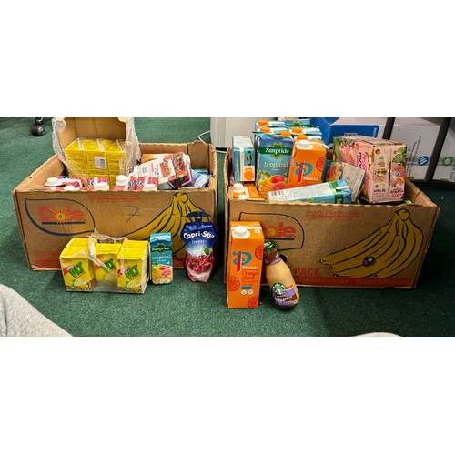 156 - 2 X BOXES OF VARIOUS JUICE DRINKS INC. SUNPRIDE TROPICAL, RIBENA, OCEAN SPRAY CRANBERRY, CAPRI SUN E... 