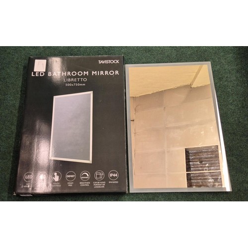 134 - BOXED TAVISTOCK LED BATHROOM MIRROR WITH DEMIST SETTINGS THE LIBRITTO MODEL