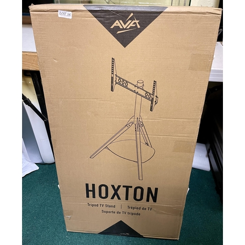 56 - BOXED HOXTON TRIPOD TV STAND