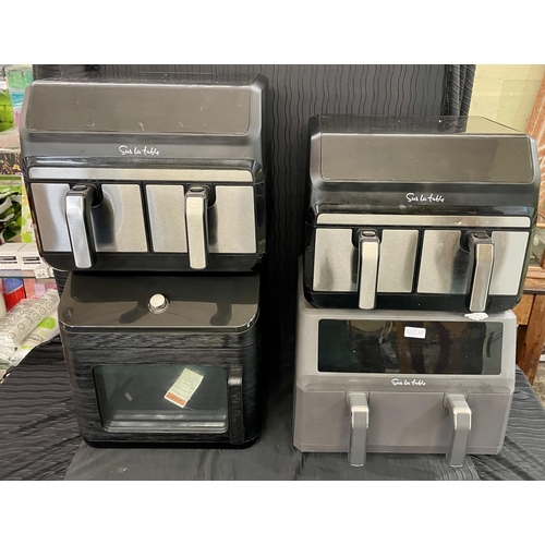 69 - 4 VARIOUS AIR FRYERS INCL SUR LA TABLE DUAL BASKET AND INSTANT GOURMET ROTISSERIE AIR FRYER ALL WORK... 