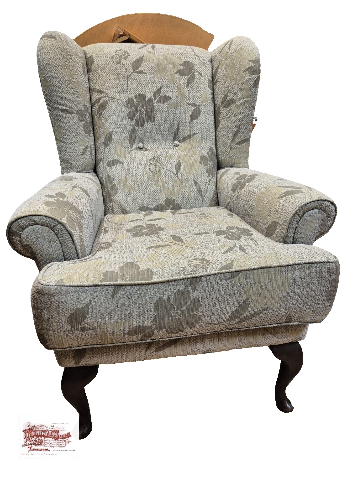 SILVER GREY UPHOLSTERED FIRESIDE CHAIR