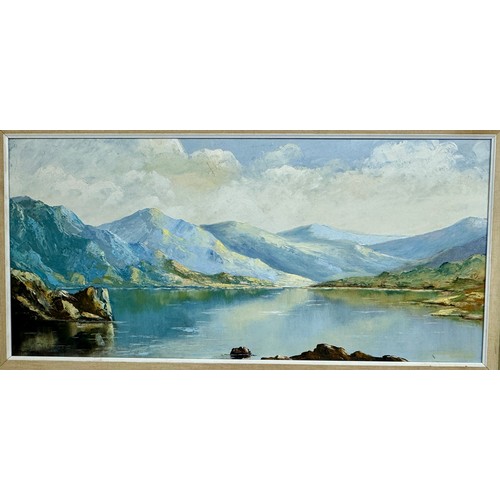 285 - J P WILLIAMS (WELSH SCHOOL) NANT FRANCON VALLEY, SNOWDONIA- (LLYN LLYDAW) OIL ON BOARD IN THE MANNER... 