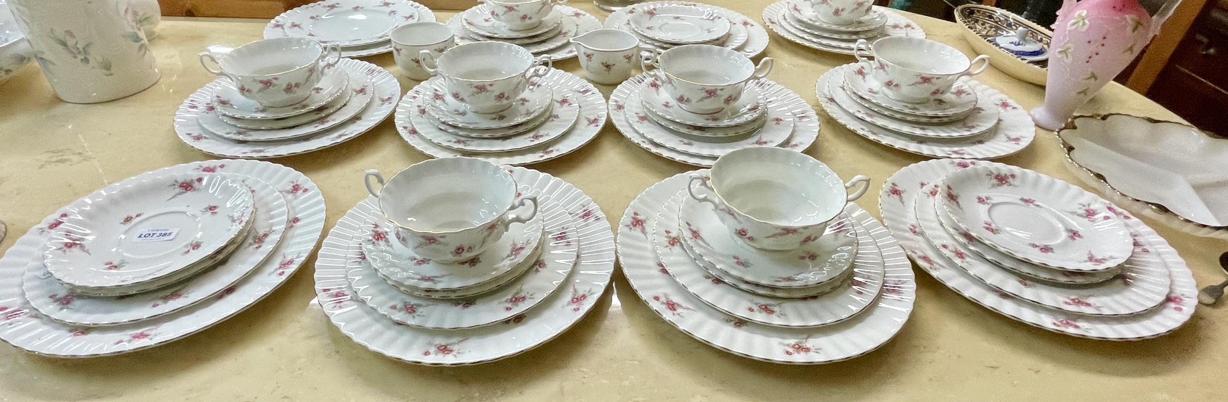 X55 PIECE RICHMOND BONE CHINA ROSE TIME DINNER SERVICE INCL, PLATES