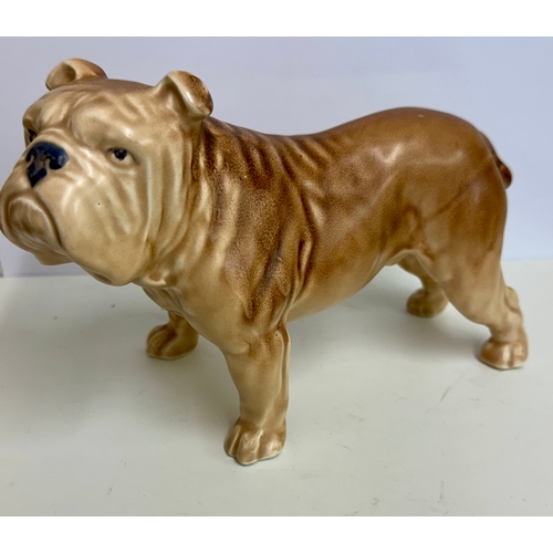 345 - SYLVAC FIGURE OF A BULLDOG -MARKED 16 L:22CMS - MATT BEIGE COLOUR