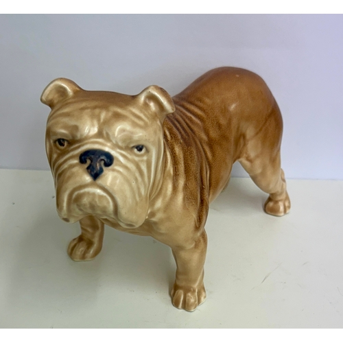 345 - SYLVAC FIGURE OF A BULLDOG -MARKED 16 L:22CMS - MATT BEIGE COLOUR