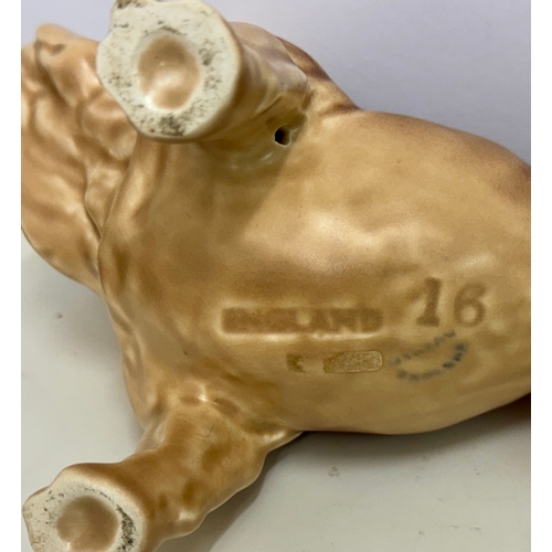 345 - SYLVAC FIGURE OF A BULLDOG -MARKED 16 L:22CMS - MATT BEIGE COLOUR