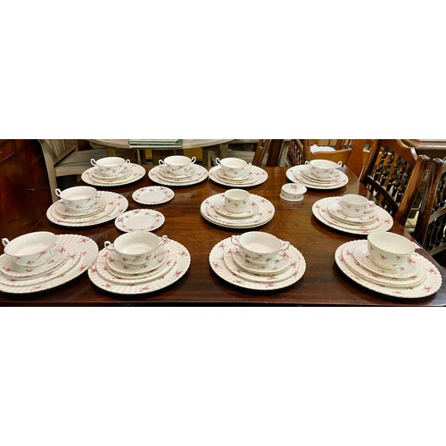 297 - X55 PIECE RICHMOND BONE CHINA ROSE TIME DINNER SERVICE INCL, PLATES, CUPS, SAUCERS, MILK, SUGAR ETC.... 