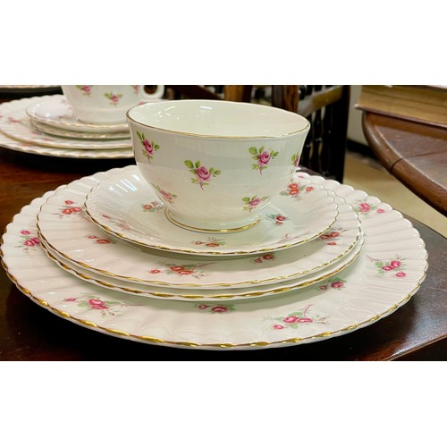 297 - X55 PIECE RICHMOND BONE CHINA ROSE TIME DINNER SERVICE INCL, PLATES, CUPS, SAUCERS, MILK, SUGAR ETC.... 