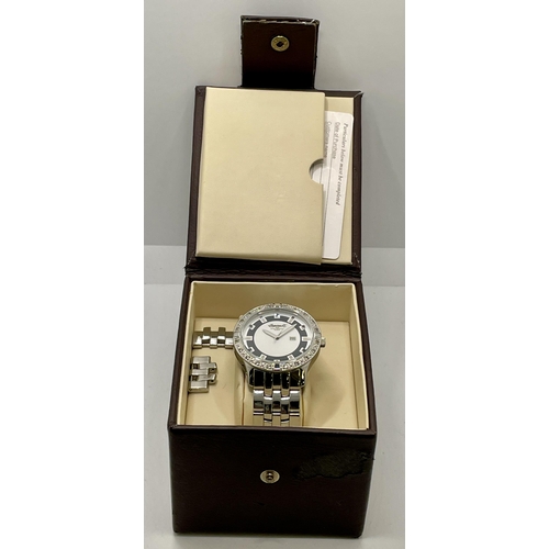 271 - BOXED INGERSOLL 100M WATER RESISTANT QUARTZ STAINLESS STEEL WRISTWATCH WITH DECORATIVE BEZEL EXTRA L... 