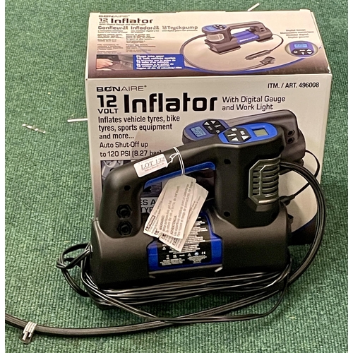 132 - BOXED BONAIRE 12V DIGITAL TYRE INFLATOR WITH LED LIGHT