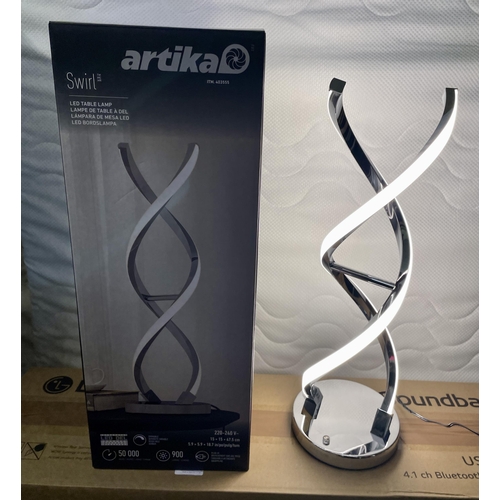 162 - BOXED ARTIKA SWIRL LED TABLE LAMP - CONTEMPORARY DESIGN