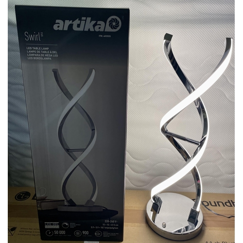 163 - BOXED ARTIKA SWIRL LED TABLE LAMP - CONTEMPORARY DESIGN