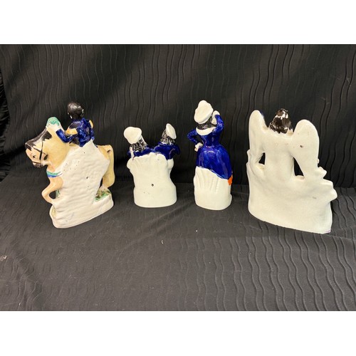 429 - 2 X STAFFORDSHIRE FLATBACK FIGURES - ANGEL/DUKE OF CAMBRIDGE & 2 OTHERS