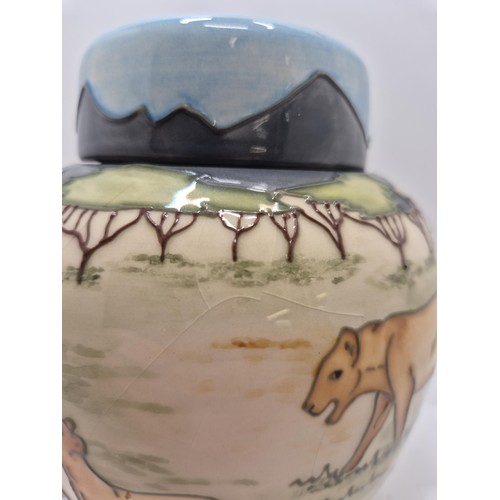 344 - MOORCROFT Limited Edition Ginger Jar - PRIDE OF LIONS by Sian Leeper NO. 23 OF 250 WITH ORIGINAL BOX... 