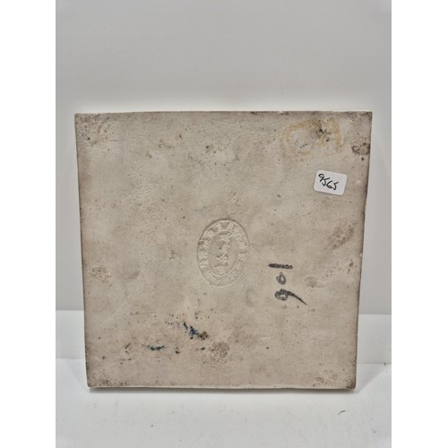 360 - AN EARLY 20TH C. CHINESE REPUBLIC TILE FROM THE WU JINHE KILN, IMPRESSED MAKERS MARK TO REVERSE, 12.... 