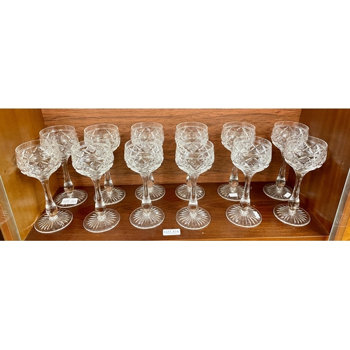 424 - 12 X STUART CRYSTAL HOCK GLASSES