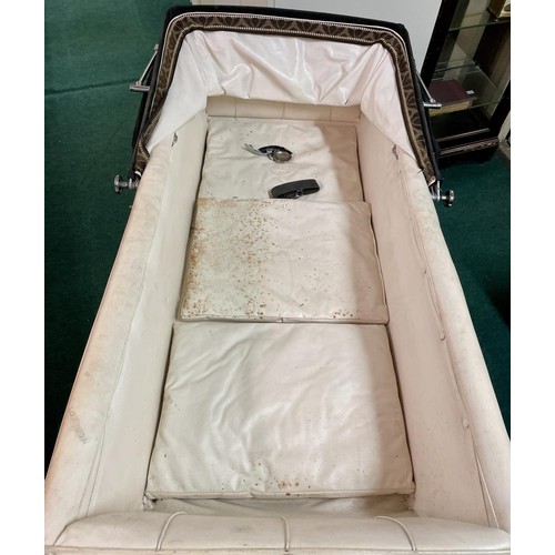 398 - A VINTAGE COACH BUILT MARMET BABY'S PRAM WITH HOOD AND PRAM CANOPY IN ORIGINAL BOX