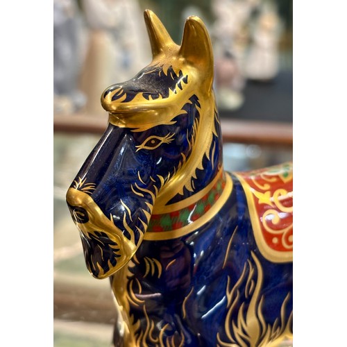 345 - ROYAL CROWN DERBY SCOTTISH TERRIER MMV GOLD BUTTON WITH ORIGINAL BOX