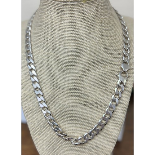 378 - A SILVER CURB LINK NECKLACE OF HM BIRMINGHAM 925 - 50CMS L AND APPROX 72.7GRAMS