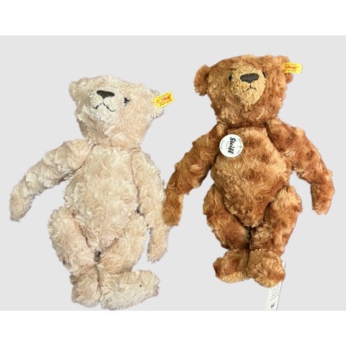 409 - TWO (2) STEIFF TEDDIES - BOTH WITH BEST FOR KIDS BOOKLETS, BRASS BUTTON & YELLOW LABEL TO RIGHT EAR ... 