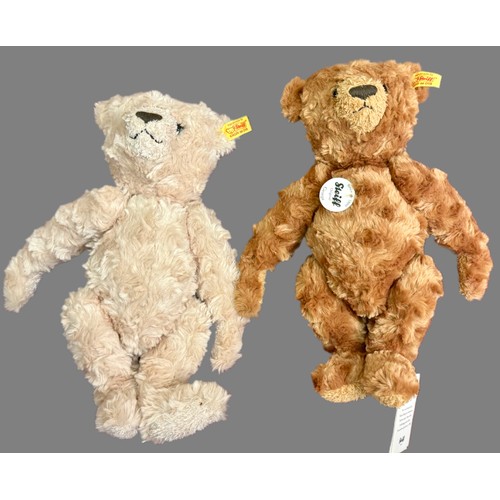 409 - TWO (2) STEIFF TEDDIES - BOTH WITH BEST FOR KIDS BOOKLETS, BRASS BUTTON & YELLOW LABEL TO RIGHT EAR ... 