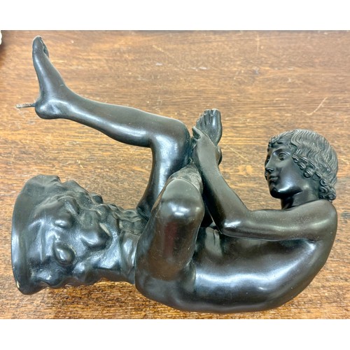 438 - A PATINATED BRONZE FIGURE IL SPINARIO AFTER THE ANTIQUE EARLY 20THC. DEPICTING A YOUTH PLUCKING A TH... 