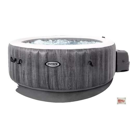 182 - INTEX GREYWOOD DELUXE 6 PERSON SPA WITH PUMP AND CARRY BAG