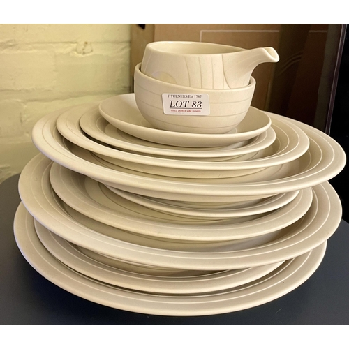 83 - X32 PIECE HORNSEA CONCEPT DINNER SERVICE IN WHITE INCL, PLATES, CUPS, SAUCERS, MILK, SUGAR ETC.....