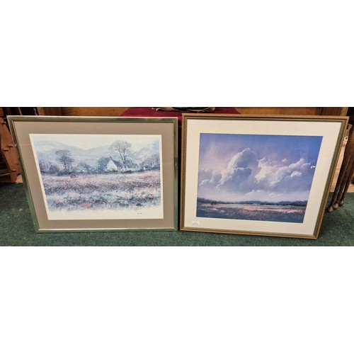 317 - X2 FRAMED PRINTS 'HORIZONS REACH' BY WILL KLEMM, AND A FARMING SCENE BY MIKE KNIGHT