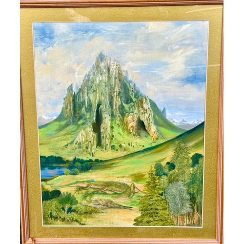 384 - GEORGE WALLACE JARDINE (BR. 1920-2003) SURREALIST LANDSCAPE - SIGNED 'G W JARDINE' (LOWER RIGHT) - O... 