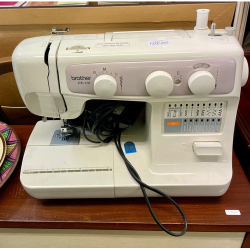 367 - A BROTHER PX110 ELECTRIC SEWING MACHINE WITH PEDAL AND COVER