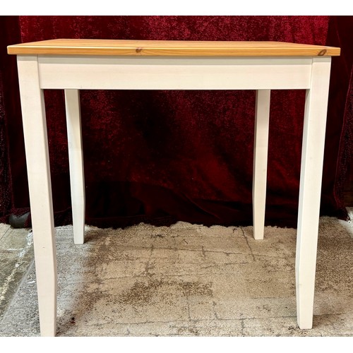 379 - SQUARE WHITE AND PINE BREAKFAST TABLE