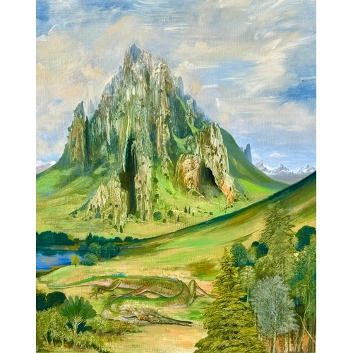 384 - GEORGE WALLACE JARDINE (BR. 1920-2003) SURREALIST LANDSCAPE - SIGNED 'G W JARDINE' (LOWER RIGHT) - O... 