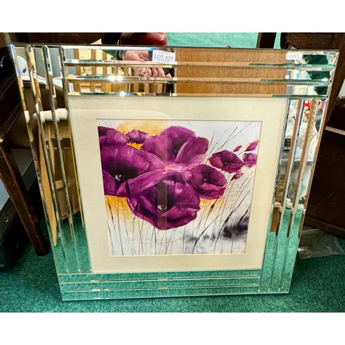 429 - A MODERN MIRROR FRAMED PRINT OF A FLOWER