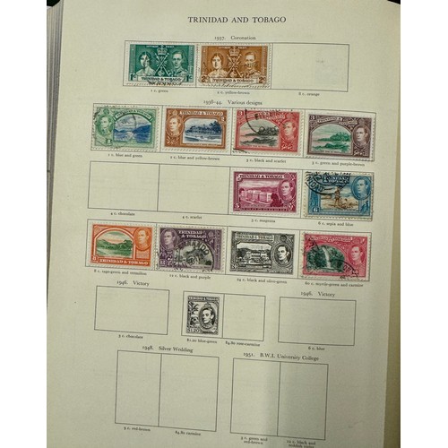 432 - A KING GEORGE VI STAMP ALBUM WITH VARIOUS BRITISH EMPIRE, COMMONWEALTH AND AFRICAN STAMPS - PARTIALL... 