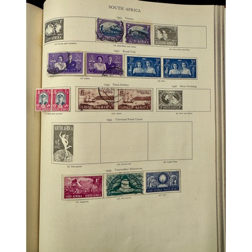 432 - A KING GEORGE VI STAMP ALBUM WITH VARIOUS BRITISH EMPIRE, COMMONWEALTH AND AFRICAN STAMPS - PARTIALL... 