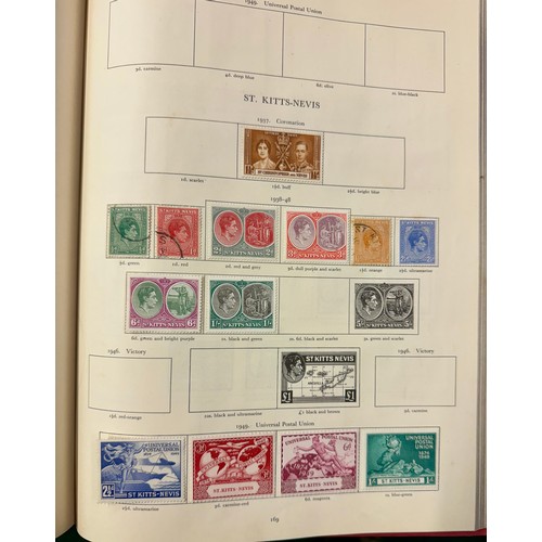 432 - A KING GEORGE VI STAMP ALBUM WITH VARIOUS BRITISH EMPIRE, COMMONWEALTH AND AFRICAN STAMPS - PARTIALL... 