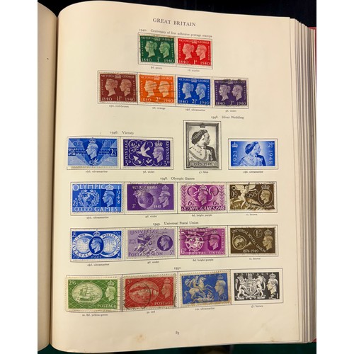 432 - A KING GEORGE VI STAMP ALBUM WITH VARIOUS BRITISH EMPIRE, COMMONWEALTH AND AFRICAN STAMPS - PARTIALL... 