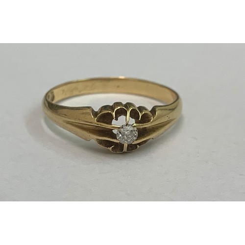 416 - 18CT GOLD AND 0.3CT DIAMOND RING, 4.04G, SIZE T