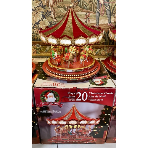 212 - MR CHRISTMAS MARQUEE DELUXE CAROUSEL - LED LIGHTS AND MUSIC 20 CHRISTMAS TUNES