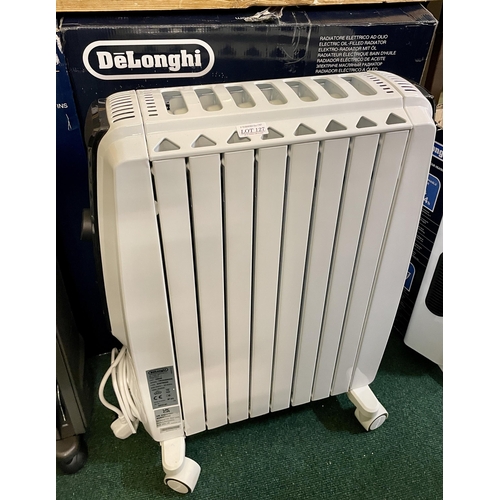 127 - BOXED DELONGHI DRAGON 4 PRO ELECTRIC OIL FILLED RADIATOR - WHITE